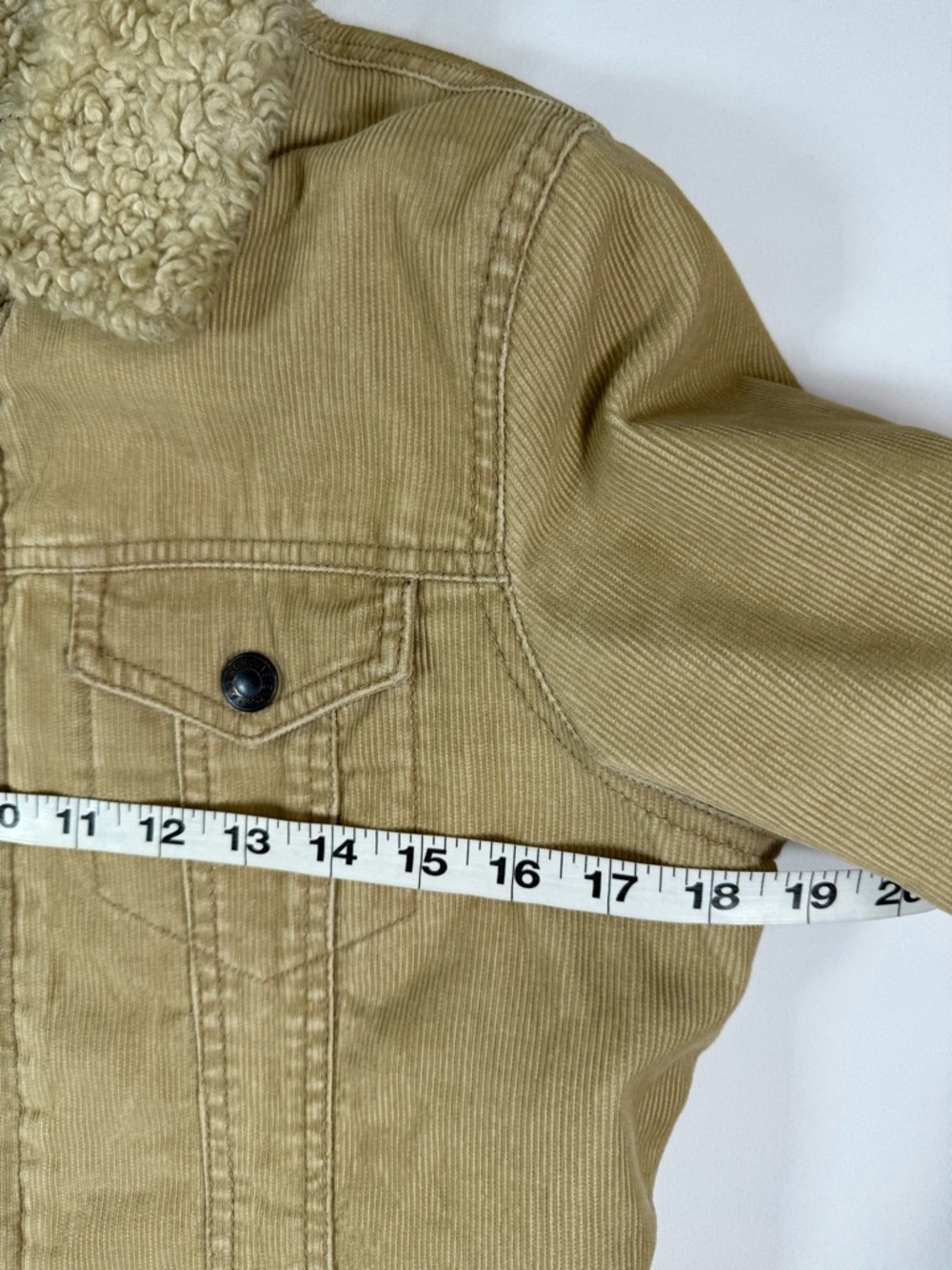 VINTAGE ABERCROMBIE & FITCH Womens Sherpa Corduroy Jacket S Y2K Trucker Western - Picture 16 of 16